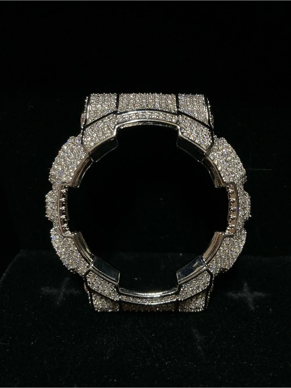 Silver Moissanite Iced Out Bezel Upgrade for G Shock Ga 110 Models